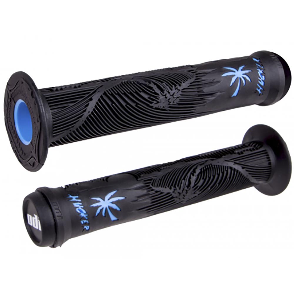 Odi Hucker Grips w/Flange, Black/Blue