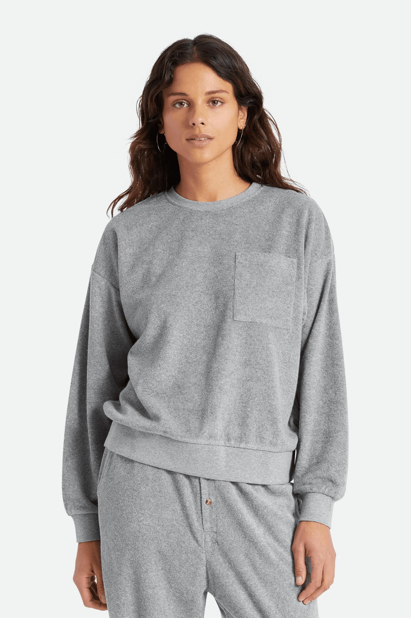 Brixton WMNS Bella Crew, Heather Grey