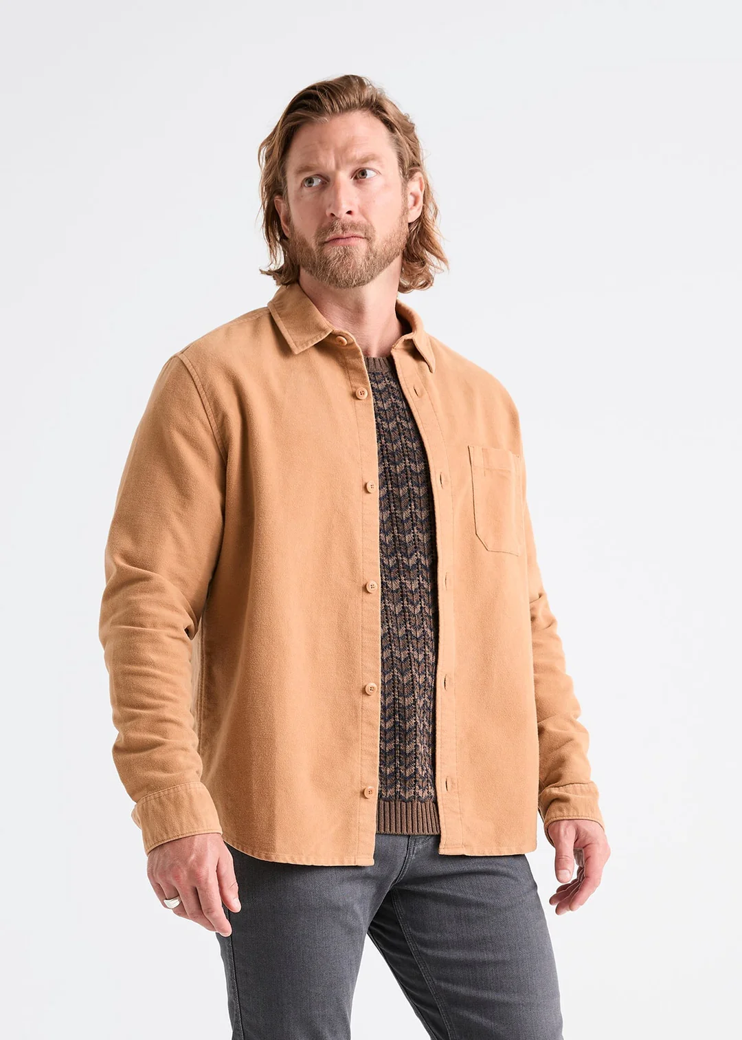 DUER No Sweat Moleskin Shirt, Camel DUER No Sweat Moleskin Shirt, Camel