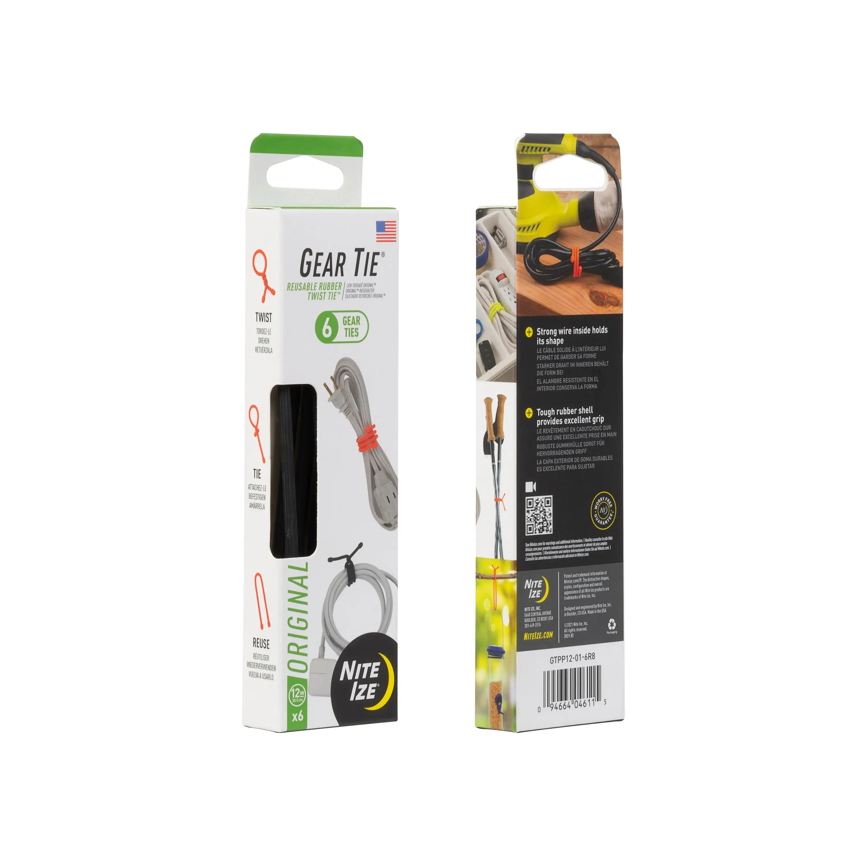 Nite Ize Gear Tie Original ProPacks 6 pk Nite Ize Gear Tie Original ProPacks 6 pk