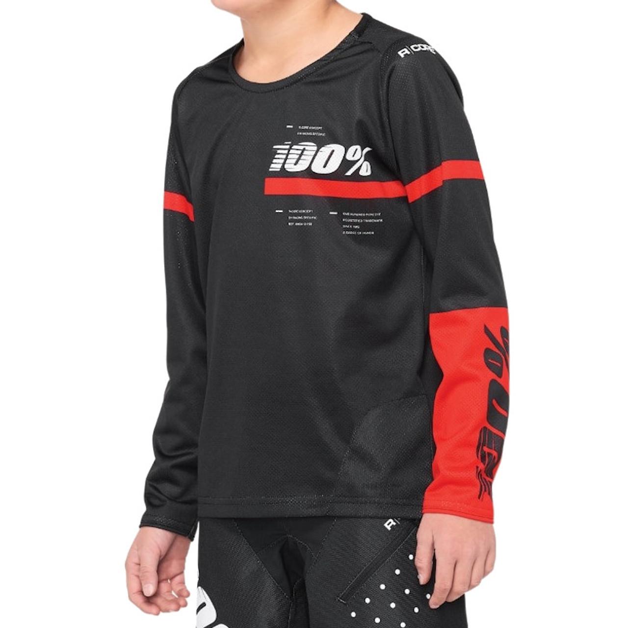 100% Youth R-Core Jersey Black/Red