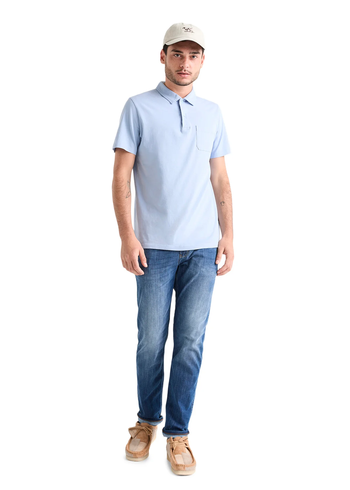 DUER PurePima Polo Shirt, Sky Blue DUER PurePima Polo Shirt, Sky Blue