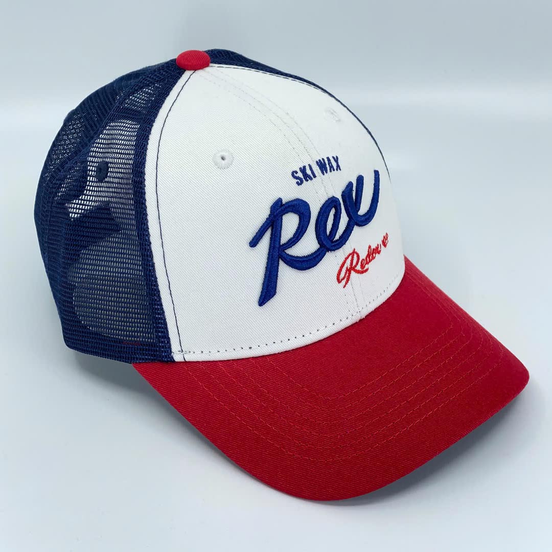 Rex Trucker Cap, White/Blue/Red