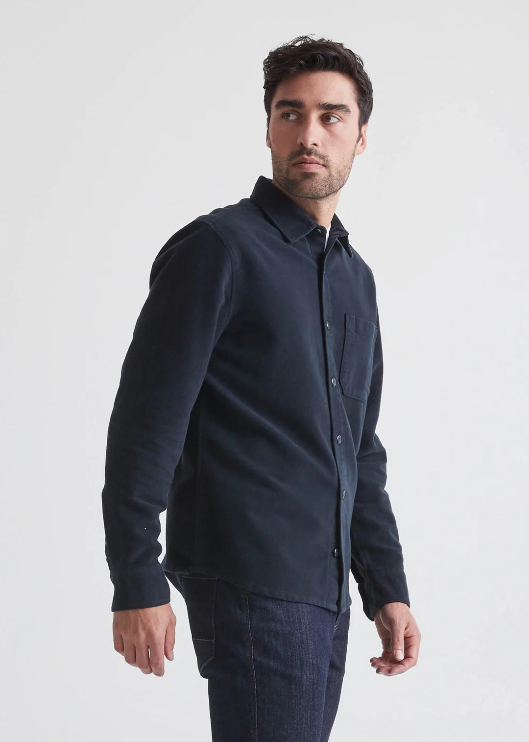 DUER No Sweat Moleskin Shirt, Navy DUER No Sweat Moleskin Shirt, Navy