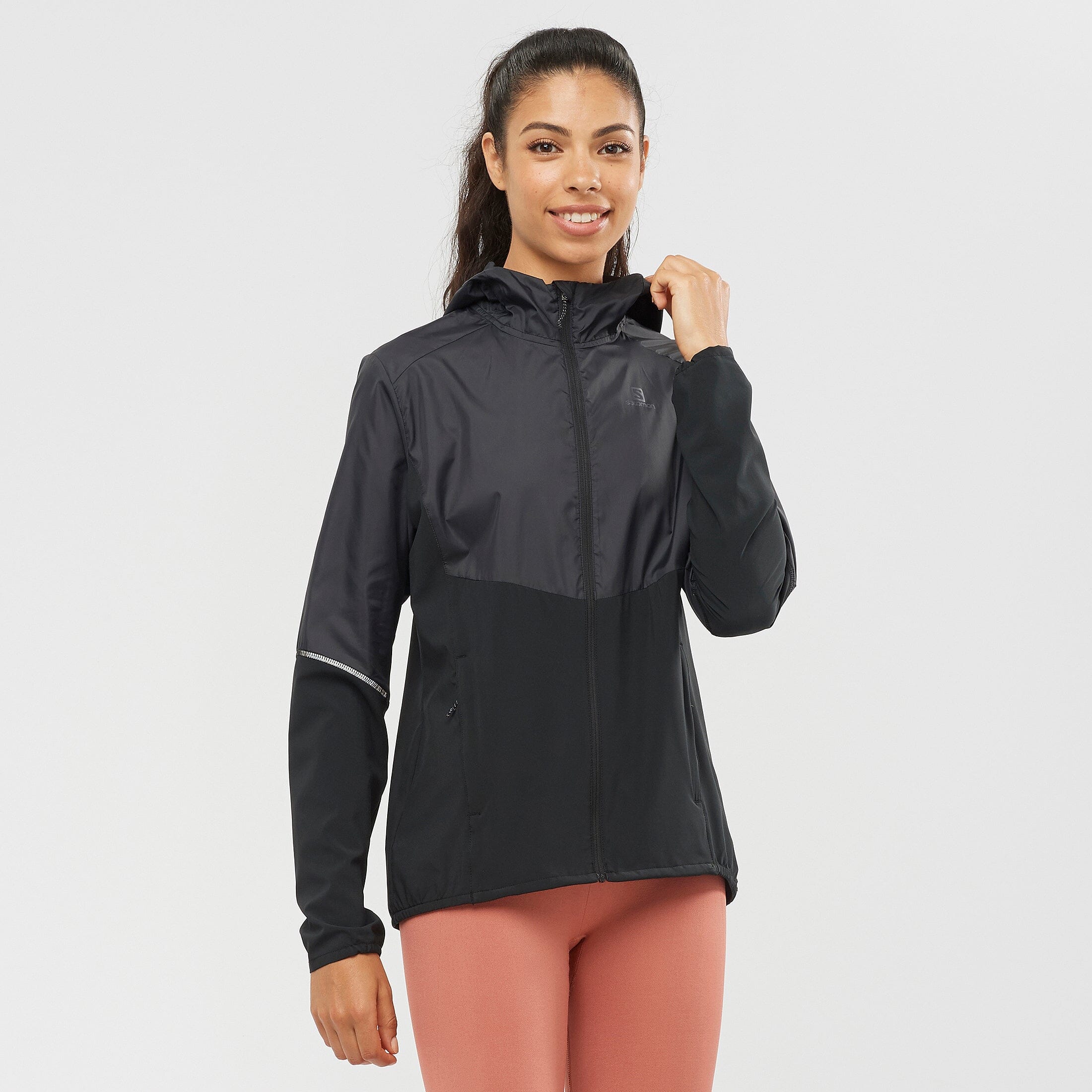 Salomon WMNS Agile Fz Hoodie, Black