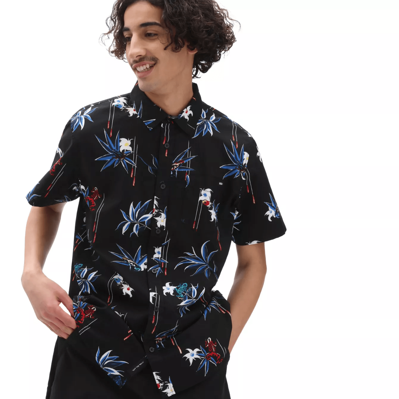 Vans Dart Floral Woven S/S Shirt, Black